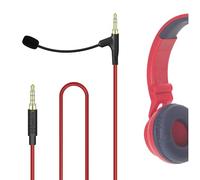 Câble d’oreillette Boom Geekria pour cours en ligne, compatible avec Riwbox, EKids, Batman, cordon de remplacement jack 3,5 mm avec micro Boom pour jeux & réunions (1,2 m)