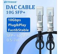 Câble DAC SFP+ OPTFOCUS 10G 1m 3m 5m 10 Gbit/s, câble DAC Twinax SFP+ compatible avec les commutateurs Cisco MikroTik Intel POE GBIC 3m