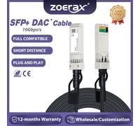 Câble DAC SFP+ ZoeRax 10G, cuivre à connexion directe passive, 0,5-7 m, compatible avec les commutateurs Cisco/MikroTik/HP/Intel, etc. 2m 30AWG