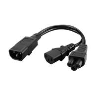 Câble d'adaptateurs d'alimentation IEC320 C14 vers IEC320 C13+C15 3 bornes mâles femelles - Câble d'alimentation mâle femelle