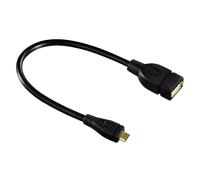 Câble d'adaptation USB 2.0 OTG, micro mâle - femelle A, noir, 0, 15 m