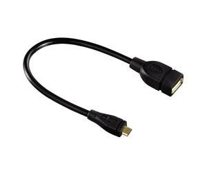 Câble d'adaptation USB 2.0 OTG, micro mâle - femelle A, noir, 0, 15 m