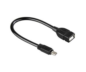 Câble d'adaptation USB, mini USB B mâle - USB A femelle, noir