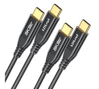 Câble d'affichage USB C (1,8 m, lot de 2), cordon vidéo USB C UHD 8K @ 60 Hz, prend en charge le transfert de données de 40 Gbit/s, câble USB C vers USB C à charge rapide PD 240 W, pour MacBook Pro,