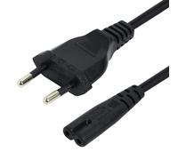 Câble d'alimentation 1,5M, Cable Alimentation TV, Euro Fiche vers Figure 8 Cordon d'alimentation 2 Pin Cable Alimentation Compatible avec Philips Samsung TV, Imprimante, PC Monitor… (Noir)