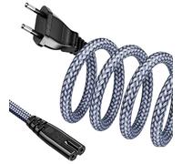 Câble d'alimentation 2 Broches, câble d'alimentation 3 m, câble d'alimentation (CEE 7/16 vers C7), Prise européenne de Type C avec VDE, câble tressé en Nylon pour Petit Appareil pour TV, PS3/PS4/PS5