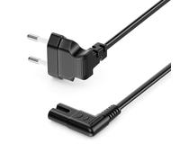Câble d'alimentation 3 m - 2 broches - Câble d'alimentation C7 - Fiche européenne - 90° - Pour téléviseur Samsung, LG, Philips, Sony, TV, radio, Blu-Ray, PS5, PS4, Xbox, PC, petits appareils - Noir