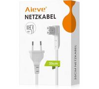 Câble d'alimentation - 35 cm - Câble d'alimentation à angle droit - Fiche européenne C7 - Compatible avec les haut-parleurs Wi-Fi Sony Play : 1 One SL et Sonos One - Gris/blanc - Prise UE