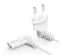 Câble d'alimentation 3m Blanc EU Euro 2 Fiche Plug à Angle Droit C7 Figure 8 Cordon pour Samsung Philips Toshiba LG Sony Sharp Panasonic LED Flat TV Sky Box, Sky Plus + HD Box