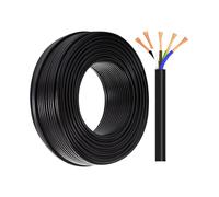 Câble D'alimentation 5 Conducteurs 0,5-2,5 Mm², Cuivre Pur, Certifié CE, Ignifuge, Idéal For Le Contrôle Industriel, Les Interphones Et Les Alarmes(45ft,1.5mm²)