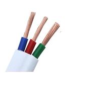 Câble d'alimentation à gaine en PVC dur ou souple à 2/3 conducteurs, fil électrique blanc en cuivre massif 10-18 AWG(RVVR-3C-14 AWG,1m)