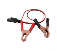 Câble d'alimentation à pince crocodile 35 cm 12 V pour alligator | 12 V pour l'alimentation, pour pinces crocodile, prise en main sûre, longueur 35 cm, pour test de batterie