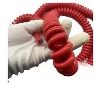 Câble d'alimentation à Ressort Rouge carré 1,5 mm à 2 conducteurs en TPU et cuivre spiralé for Lance-Pierres, Support Personnalisable(Stretch 2m)