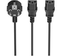AISENS A132-0864 câble électrique Noir 3 m CEE7/7 Coupleur 2 x C13