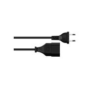 Câble d'alimentation Alcasa P0300-S010 Noir 1m, Prise type C, H03VVH2-F2, 250V, 2.5A, Section 0.75mm², Certifié VDE