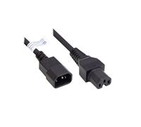 Câble d'alimentation Alcasa P1450-S030, 3m, C14-C15, H05V2V2-F, Noir, 250V/10A, 3 conducteurs 1mm², connecteurs mâles droits en PVC