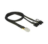 DeLOCK 85455 : Câble d'alimentation interne 0.3m PCI-E (6-pin) mâle vers 2 x PCI-E (6+2 pin) femelle, connecteurs droits, noir