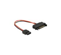 DeLock Câble alimentation SATA 15p vers Slim SATA 6p 0,1 m Noir/Rouge