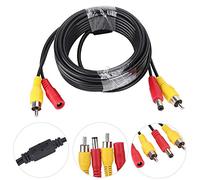 Câble D'alimentation Audio-vidéo en PVC Durable pour Surveillance de Caméra HD et Petits Systèmes de sécurité, Noir 5 M (5 mètres)