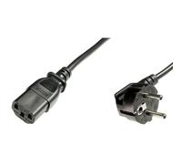 Digitus Cordon d'alimentation CEE 7/7 (Type F) coudé 90° C13 M/F 0,75 m H05VV-F 3G 0,75 mm² noir
