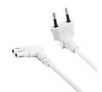 Câble d'alimentation BestPlug mâle vers connecteur femelle C7 coudé à 90° - Couleur : noir - 0,75 m