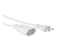 Câble d'alimentation blanc CEE 7/16 fiche euro + C7 L. 1,8m H03VVH2-F 2G0.75 mm²