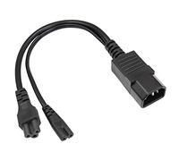 Câble d'alimentation C14 à C5+C7 Y Splitter Power Plug Cord YACSEJAO 10A/250V IEC320 C14 Male to C5+C7 Y Split Short Power Adapter Cable(1FT/30CM)