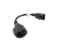 Lanberg Rallonge de câble d'alimentation CA-C14E-10CC-0018-BK IEC 320 C14 Noir 0,2 m