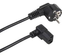 Maclean MCTV-854 Câble d'alimentation pour appareils à Froid - 3 Broches - Contact de Protection vers fiche d'appareil Froid - Coudé à 90 ° - Câble d'alimentation en Bas - Noir (3 mètres)