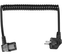 Câble d'alimentation CEE 7/7 vers C13,Cable Alimentation ecran pc,3 Pin AC Cordon électrique Secteur Câble Spiralé pour moniteurs, PC, imprimante, Scanner (Left Angle C13)