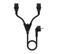 Câble d'alimentation CEE7/M, 2 x C13, 1,8 m, idéal pour connecter des appareils électroniques et assurer une alimentation électrique sûre.