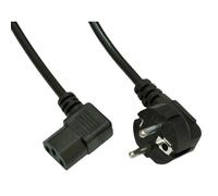Câble d'alimentation coudé Akyga AK-PC-02A CEE 7/7 - IEC C13 250 V/50 Hz 10 A 1,5 m noir