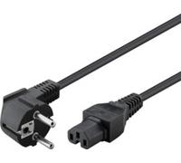 goobay 93277 Câble d´alimentation coudé pour appareils chauds / prise de courant C15 / cable universel / Pour Xbox One, PS4, PS5, TV / 2 mètres / noir