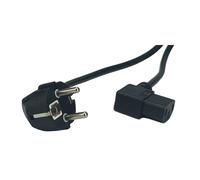 Câble d'alimentation coudé CEE7 IEC C13-POSAC-C13L-EUL50 noir 5 m