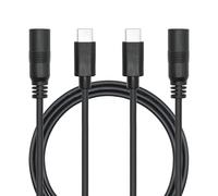 Câble d'alimentation DC 5,5mm x 2,5mm à USB C 1M / 3FT, DC 5525 Femme à USB Type C Mâle Plug 5V 3A Câble d'extension de cordon de charge d'alimentation, pour lampe de bureau LED etc (2 pièces)