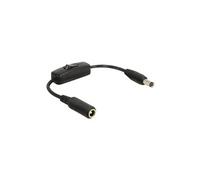 DeLOCK Câble d'extension DC 0.2m Noir - Connecteurs 2x DC 5.5x2.5mm (Mâle/Femelle) - AWG 22 - Longueur 0.2 mètre