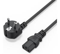 Câble d'alimentation de 1.5M (IEC320C13 à CEE 7/7 Schuko) 6 pi Convient pour PC,Moniteurs,Appareils électroménagers. Cordon d'alimentation,Noir (1.5M)