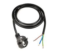 Câble d'alimentation de 10 m avec embouts de câble - Fiche 230 V 16 A - Câble de raccordement IP20 avec fiche Schuko - Câble d'alimentation 3 broches - Câble adaptateur avec embouts de câble - Noir
