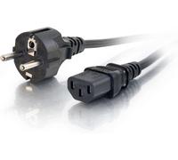 Câble d'alimentation de 2M (IEC320C13 à CEE 7/7 Schuko) 6 pi Convient pour PC, Moniteurs, Appareils électroménagers. Cordon d'alimentation, Noir