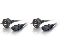 Câble d'alimentation de 2M (IEC320C13 à CEE 7/7 Schuko) 6 pi Convient pour PC, Moniteurs, Appareils électroménagers. Cordon d'alimentation, Noir