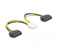 Câble d'alimentation - DELOCK - 83020 - 0,15 m - 2 x SATA 15 broches - EPS 8-pin