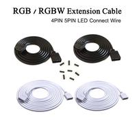 Câble d'alimentation d'extension 4 broches 5 broches DC12V, blanc noir, 0.3m 1m 2m 3m 5m 10m, fil de connecteur LED RGBW pour bande lumineuse LED 2835 5050 4Pin RGB White