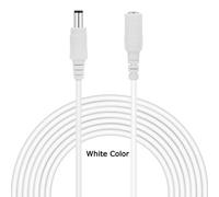 Câble D'Alimentation D'Extension Dc 12V,2.1Mmx5.5Mm,Mâle À Femelle,Fil De Connexion Blanc Noir 0.5M 1M 2M 3M 5M 10M Pour Caméra De Vidéosurveillance À Lumière Led.White 0.5M.