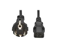 Câble d'alimentation Eaton P054-01M-EU 1m, CEE7/7 vers IEC C13, H05VV-F 3x18AWG, 10A, 100-250V, PVC noir, certifié CE/REACH/RoHS/UKCA
