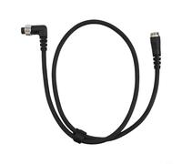 Câble d'alimentation électrique pour moulinet de pêche Daiwa avec connecteur coudé à 2 trous, noyau en cuivre, fil isolé en PVC, noir et argent, 1 m de long (1 m)