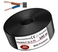 Câble d'alimentation en caoutchouc H05RN-F - 2 x 0,75 mm² - Flexible - Pour appareils lourds - De 5 à 100 m - 100 m