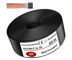 Câble d'alimentation en caoutchouc H07RN-F - 1 x 16 mm² - Flexible - Pour appareils lourds - De 5 à 100 m - 10 m