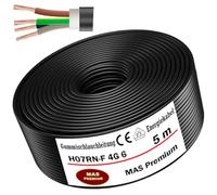 Câble d'alimentation en caoutchouc H07RN-F 4G6 mm² - Flexible avec conducteur de protection pour appareils lourds - De 5 à 50 m - 5 m