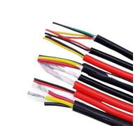 Câble d'alimentation en cuivre 25-10 AWG, gaine de 2 m/5 m | 2 à 8 conducteurs, caoutchouc de silicone souple et ultra-souple(2 C,5M (RED)_22AWG(0.3MM2))