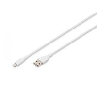 Câble d'alimentation en silicone USB-A - Lightning, USB 2.0 12W, MFI, 0,5m blanc